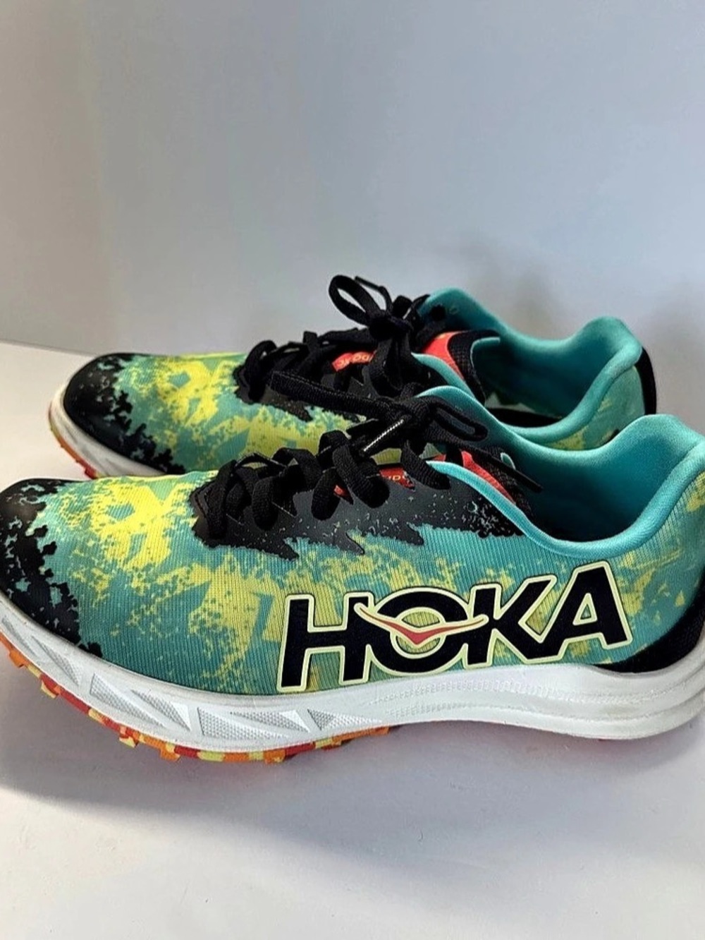 Hoka One U Grescendo XC Athletic Shoes Green & Yellow US 10 w /8,5 M